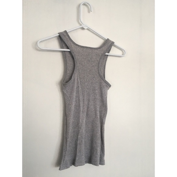 Grey Ribbed Racerback Tank - Picture 2 of 5